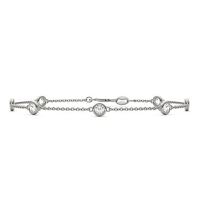 Charles & Colvard Sterling Silver ¾ Carat T.W. Lab-Created Moissanite Station Bracelet