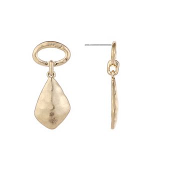 Bella Uno Gold Tone Silver Plated Drop Earrings