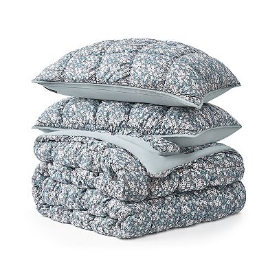 Bearpaw Puff Floral Comforter Set with Shams