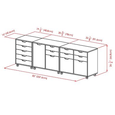 Winsome Wood Halifax 3-piece Cabinet Set with File Drawer