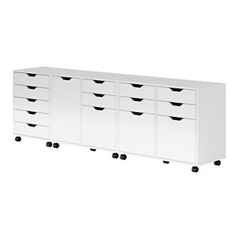 Winsome Wood Halifax 3 pc Storage Cabinet Set with File Drawer