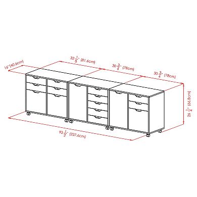 Winsome Wood Halifax 3-piece Cabinet Set with File Drawer