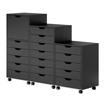 Winsome Wood Halifax Multi-Drawer Storage Cabinet 3 pc Set