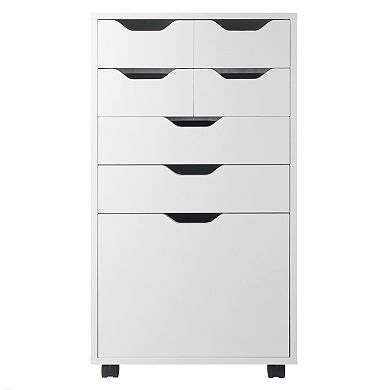 Winsome Wood Halifax Bins & Drawers Multi-Storage Tall Mobile Cabinet