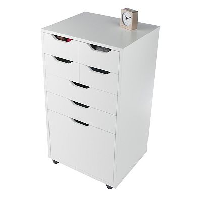 Winsome Wood Halifax Bins & Drawers Multi-Storage Tall Mobile Cabinet