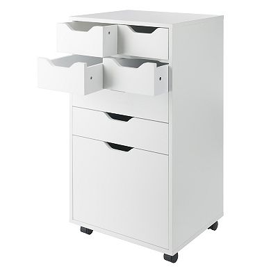 Winsome Wood Halifax Bins & Drawers Multi-Storage Tall Mobile Cabinet