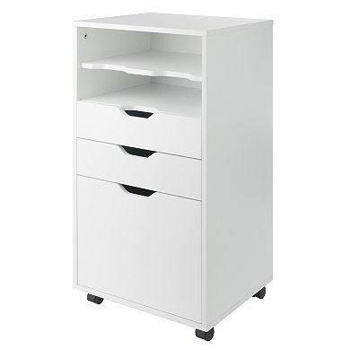 Winsome Wood Halifax Bins & Drawers Multi-Storage Tall Mobile Cabinet