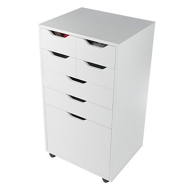 Winsome Wood Halifax Bins & Drawers Multi-Storage Tall Mobile Cabinet