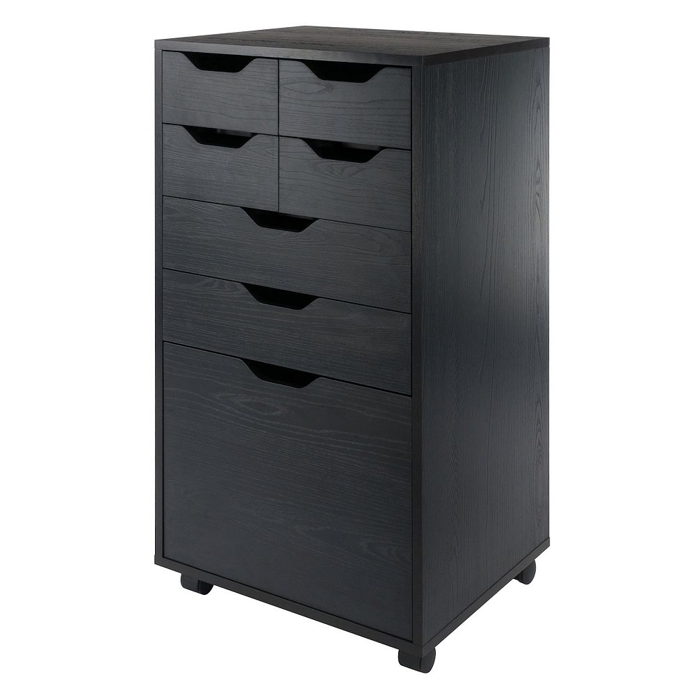 Winsome Wood Halifax Bins & Drawers Multi-Storage Tall Mobile Cabinet