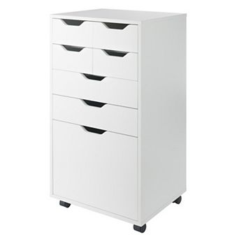 Winsome Wood Halifax Bins & Drawers Multi-Storage Tall Mobile Cabinet