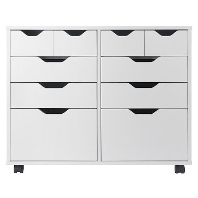 Winsome Wood Halifax Bins & Drawers Multi-Storage Wide Mobile Cabinet