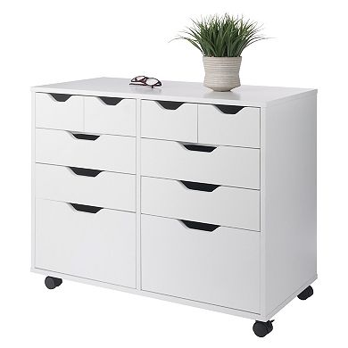 Winsome Wood Halifax Bins & Drawers Multi-Storage Wide Mobile Cabinet