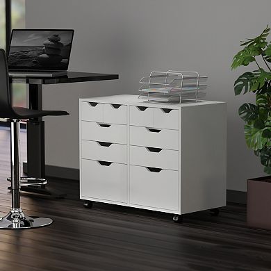 Winsome Wood Halifax Bins & Drawers Multi-Storage Wide Mobile Cabinet