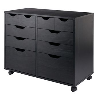 Winsome Wood Halifax Bins & Drawers Multi-Storage Wide Mobile Cabinet