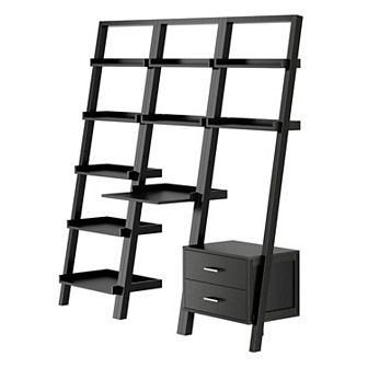 Winsome Wood Bellamy 3 pc Leaning Desk & Shelf Set