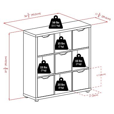 Winsome Wood Julia 3 x 3 Storage Cabinet 5-piece Set