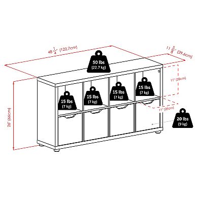 Winsome Wood Julian 2 x 4 Storage Cabinet
