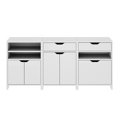 Winsome Wood Nova White Finish Storage Cabinet 3-piece Set