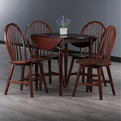 Winsome Wood Sorella Drop Leaf Dining Table & Windsor Chairs 5-piece Set