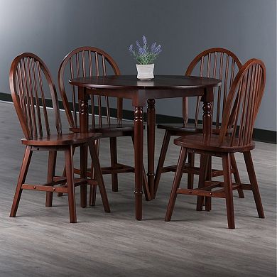 Winsome Wood Sorella Drop Leaf Dining Table & Windsor Chairs 5-piece Set