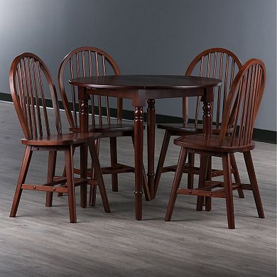 Winsome Wood Sorella Drop Leaf Dining Table & Windsor Chairs 5-piece Set