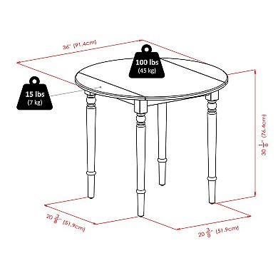 Winsome Wood Sorella Drop Leaf Dining Table & Windsor Chairs 5-piece Set