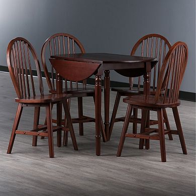 Winsome Wood Sorella Drop Leaf Dining Table & Windsor Chairs 5-piece Set