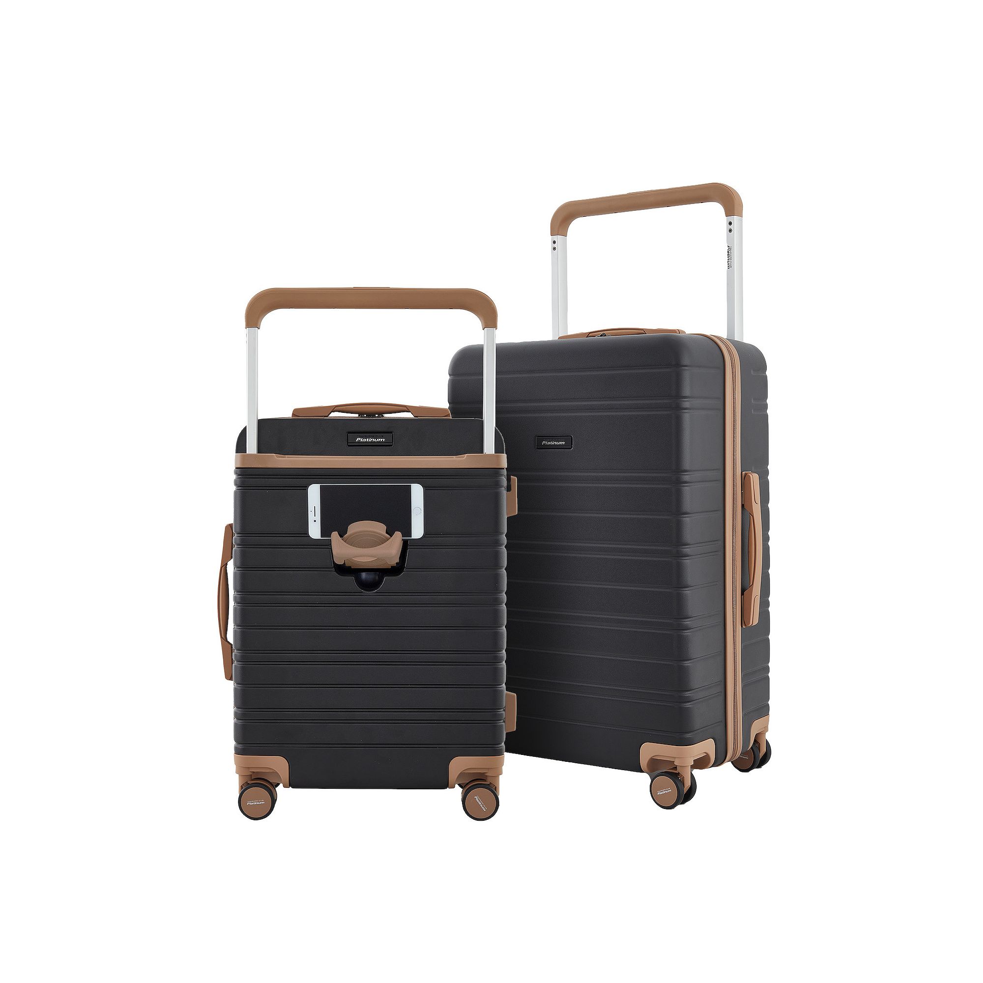 Travelers Club Navigate 2-Piece Hardside Spinner Luggage Set, Black