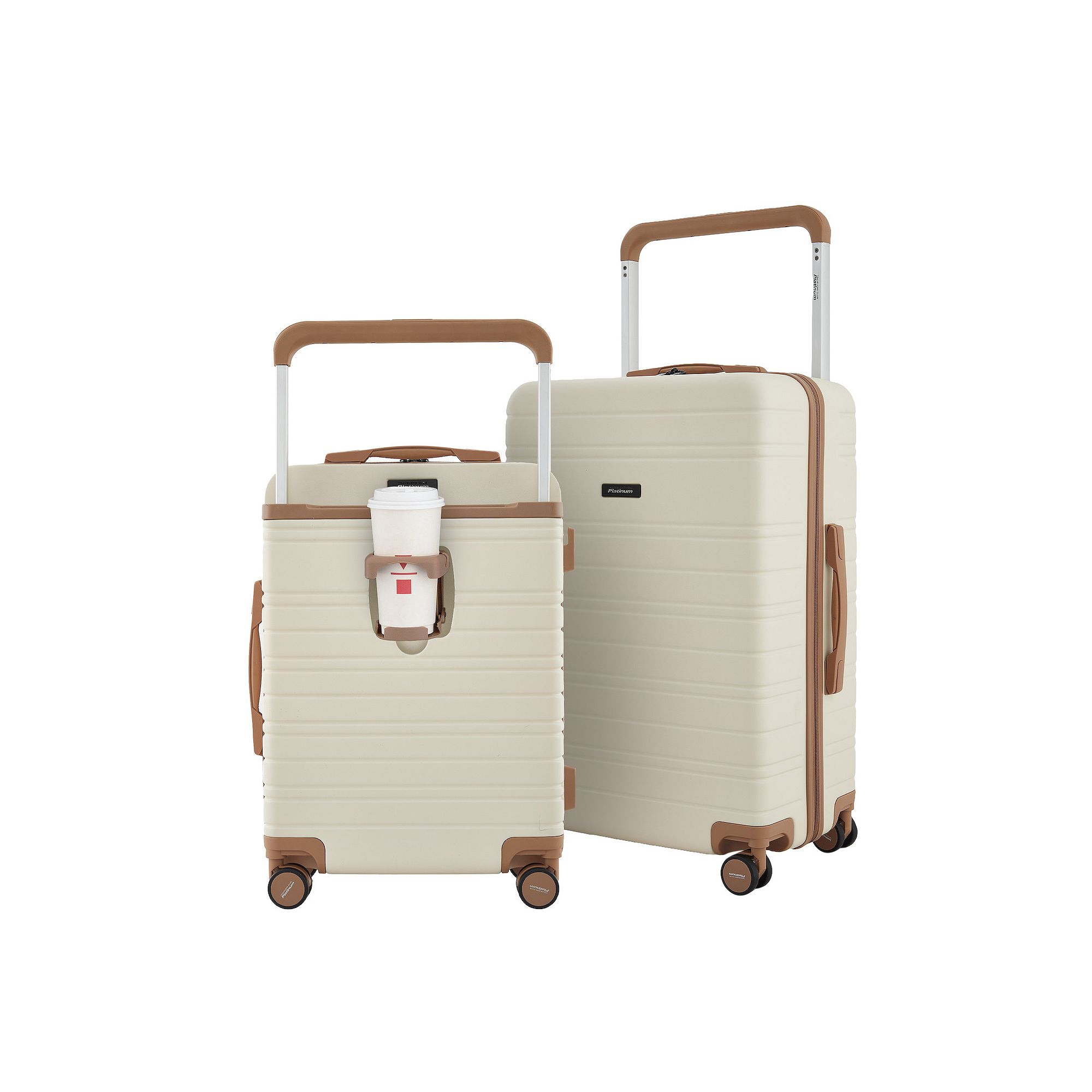 Travelers Club Navigate 2-Piece Hardside Spinner Luggage Set, Ivory