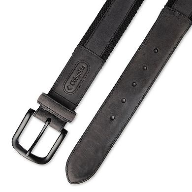 Men's Columbia Casual Fabric Leather Overlay Belt