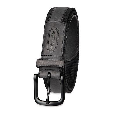 Men's Columbia Casual Fabric Leather Overlay Belt