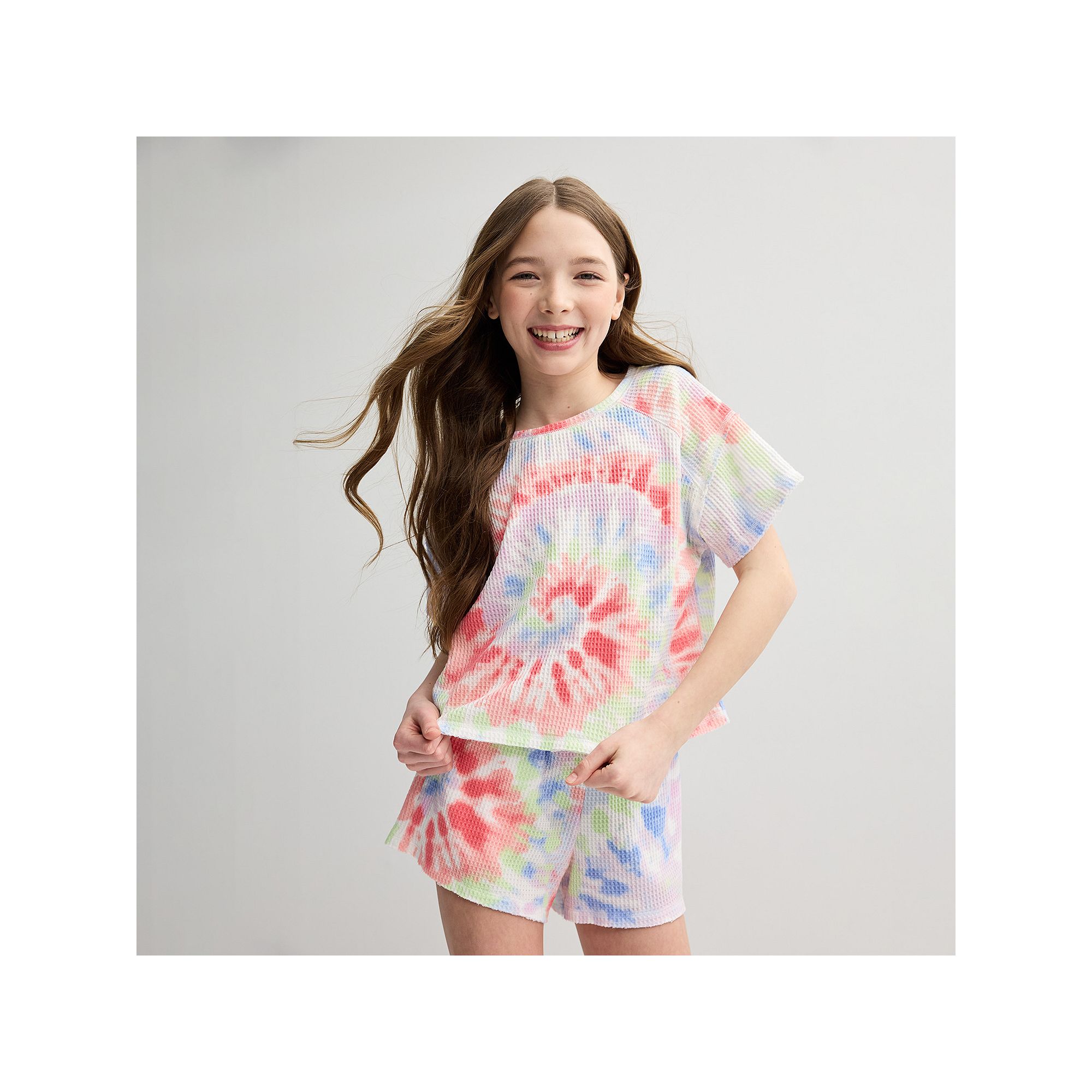 Girls 6-20 SO® Drapey Waffle Tee in Regular & Plus Size, Girls, Size: 12 