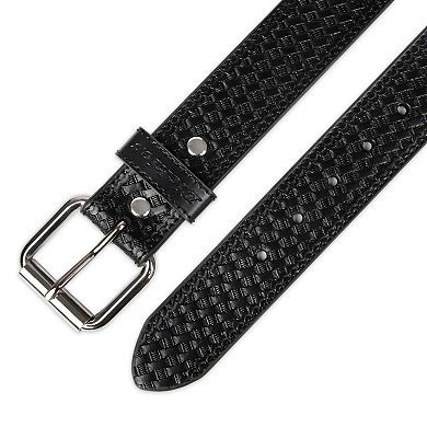 Men's Dickies Basket Weave Embossed Genuine Leather Casual Belt