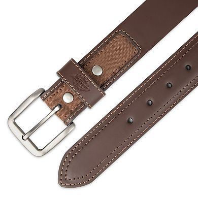 Men's Dickies Industrial Strength Leather Belt with Canvas Overlay
