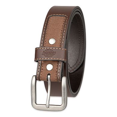 Men's Dickies Industrial Strength Leather Belt with Canvas Overlay