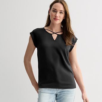 Women's Apt. 9® Lattice Neck Top