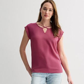 Women's Apt. 9® Lattice Neck Top