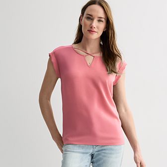 Women's Apt. 9® Lattice Neck Top