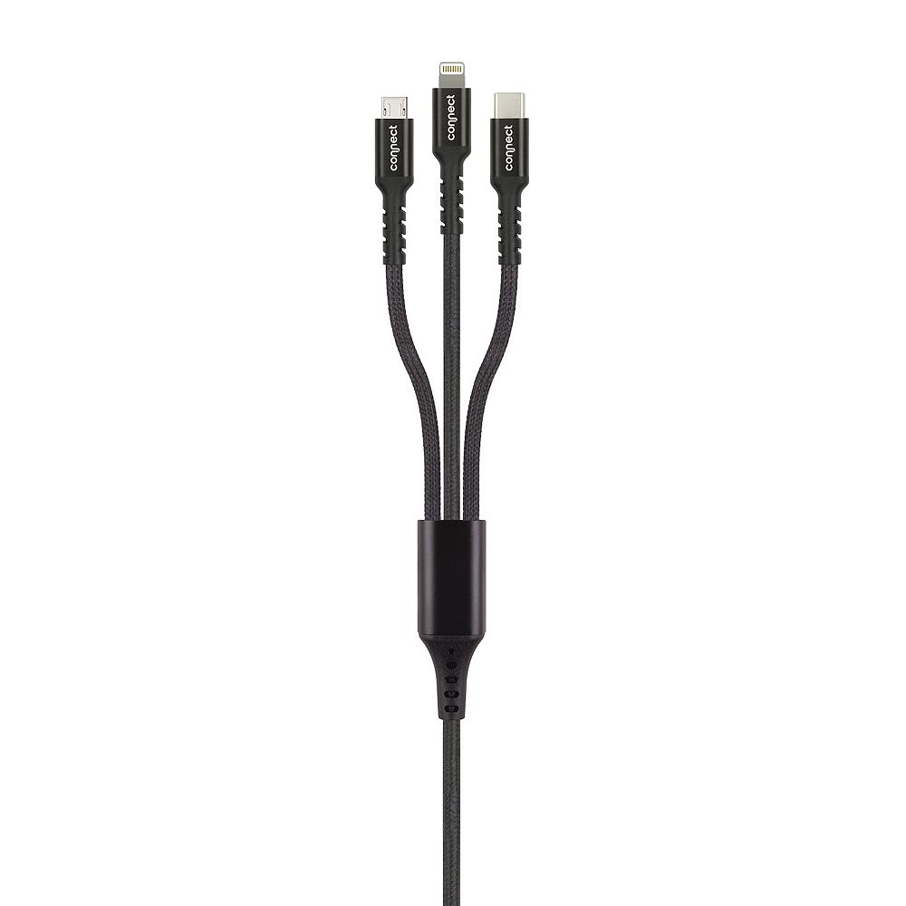 Connect 4-ft. Universal Multi-USB 3-in-1 Charging Cable