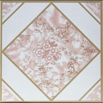 Pink and White 12 X 12 Vinyl Tile Box of 20