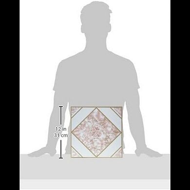 Pink and White 12 X 12 Vinyl Tile Box of 20