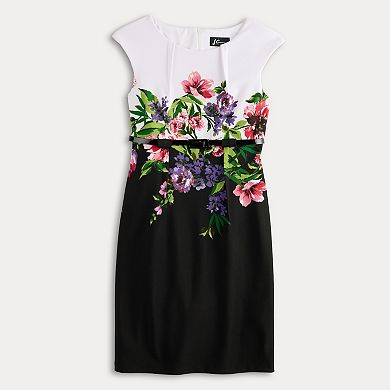 Women's Studio Connection Border Printed Ottoman Dress With Belt
