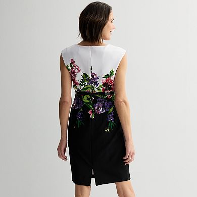 Women's Studio Connection Border Printed Ottoman Dress With Belt