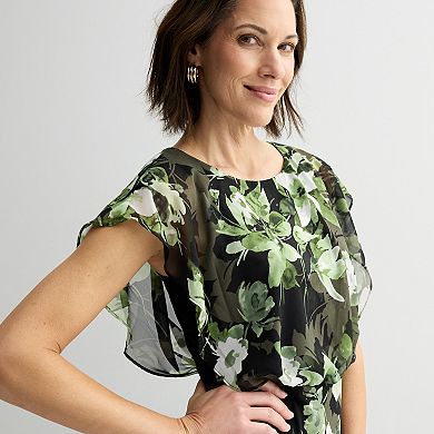 Women's Studio Connection Printed Chiffon Overlay Dress