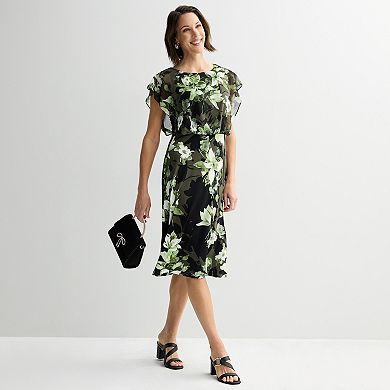 Women's Studio Connection Printed Chiffon Overlay Dress
