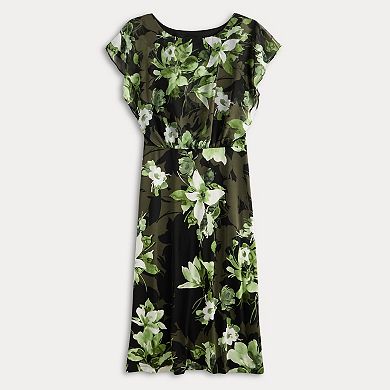 Women's Studio Connection Printed Chiffon Overlay Dress