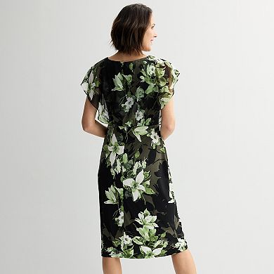 Women's Studio Connection Printed Chiffon Overlay Dress