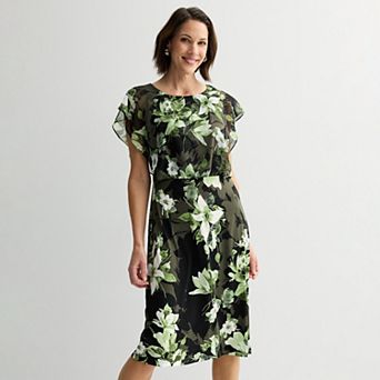 Women's Studio Connection Printed Chiffon Overlay Dress