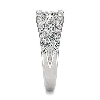 Charles & Colvard 14k White Gold 1 1/3 Carat T.W. Lab-Created Moissanite Ring