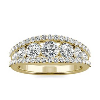 Charles & Colvard 14k Gold 1 1/2 Carat T.W. Lab-Created Moissanite Round Graduated Band